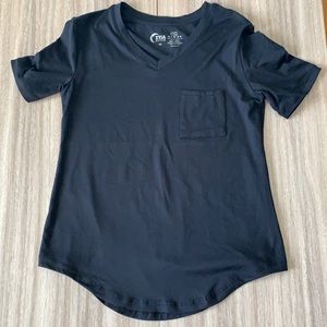 Zyia Black Pokey V Tee Shirt